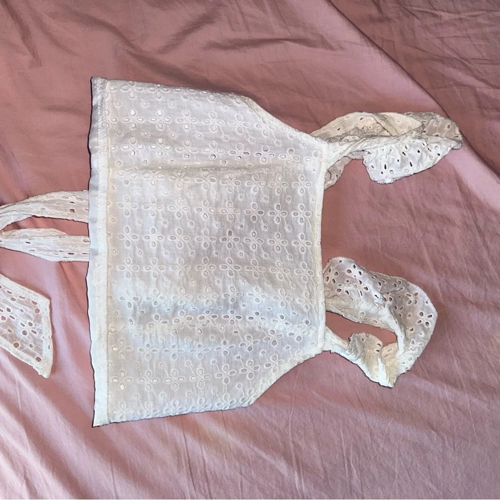 White Ruffle Crop Top - Picture 4 of 4